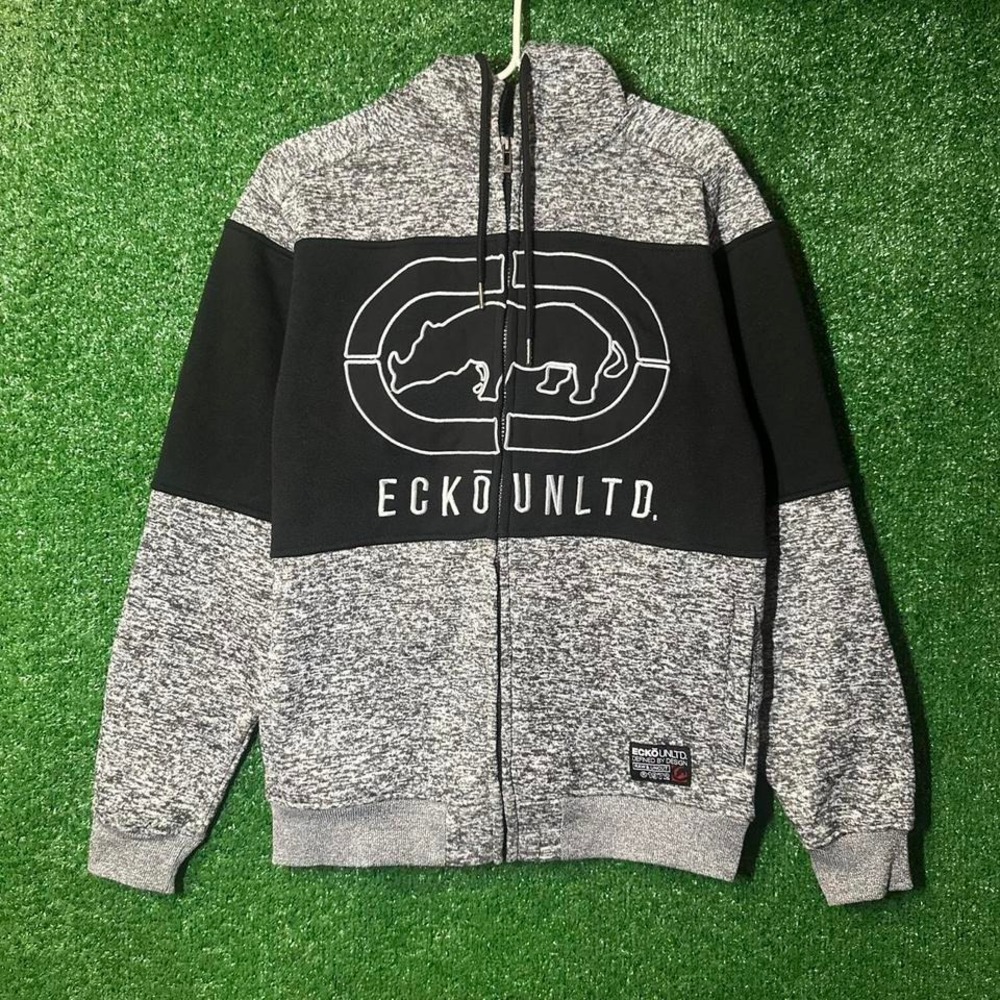 Y2K‎ Ecko Unltd. Grey and Black Zip Up Hoodie